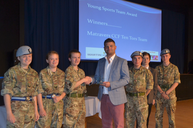 Young sports team award winners